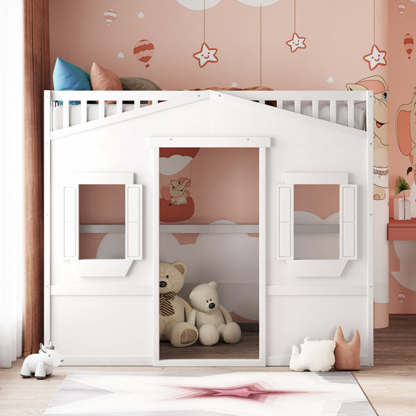 Kids Loft Bed With Dog Cage Underneath Wayfair